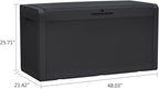 Modern-Depo 100 Gallon Polypropylene PP Deck Box Indoor Outdoor Waterproof Lockable Organization Container & Storage Bin Delivery Box with Cushion, Black