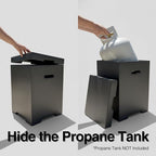 Propane Tank Cover Table for Fire Pits, 20 LB MGO Propane Tank Holder with Side Handles, Outdoor Tank Storage Side Table for Patio, Gas Griddle, Dark Gray
