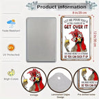 Funny Chicken Gifts Chicken Let Me Pour You A Tall Glass of Get Over It Tin Sign for Home Farm Chicken Coop Farmhouse Kicthen Garden Decor 8 X 12 Inch (3188)