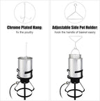 30QT Turkey Fryer & 10QT Fish Fryer, Outdoor Turkey Deep Fryer Pot Set Seafood Boiler Kit,4-Pcs Cooker Set, Gas Fryer Boiler Steamer with 54,000 BTU Burner,Turkey Rack for Backyard & Outdoor Cooking