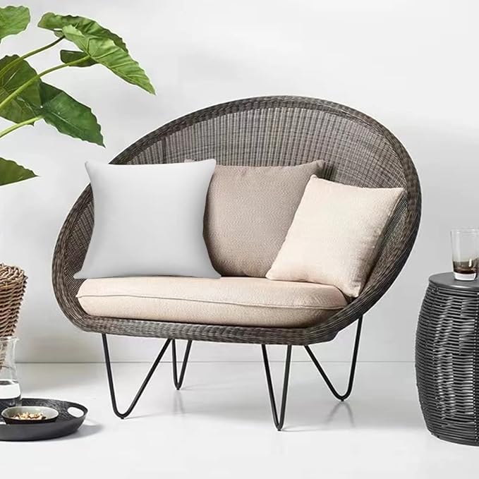 20 x 20 Outdoor Throw Pillow Inserts Set of 2 Waterproof Square Premium Decorative Couch Pillow Stuffers Form Large White Sofa Cushions Indoor