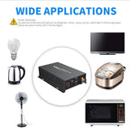 WZRELB 3000W 36VDC 120VAC Pure Sine Wave Power Inverter with 2 AC Outlets Wired Remote Control Car Inverter