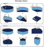 Foldable Pet Dog Kids Swimming Pool(40'' x 12''),Plastic Anti-Slip PVC Bathing Tub Swimming Pool Durable Fiberboard Kiddie Pool Blue