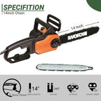 4Pcs 14 Inch Chainsaw Chain 3/8" LP Pitch .043" Gauge 52 Drive Links Compatible with EGO CS1400/1401, Makita XCU03, Worx WG384, Kobalt KCS 4040-06, Worx WG384, Ryobi - 49162749, R52 and More
