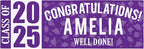 Let's Make Memories Personalized Graduation Banner Class of 2025 - Graduation Party Decorations - Congratulations Banner - Indoor/Outdoor Vinyl - Best in Class - Purple - 10 ft.