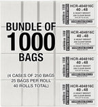 Aluf Plastics High Density Trash Bags, 45 Gallon, 1000 Count, 16 Micron (eq), 40" x 48", Clear, for Bathroom, Office, Industrial, Commercial, Janitorial, Municipal, Recycling