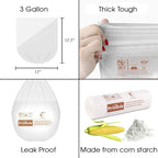 Primode Compostable Bags, 3 Gallon Food Scraps Yard Waste Bags, 100 Count, Extra Thick 0.71 Mil. ASTMD6400 Compost Bags Small Kitchen Trash Bags, Certified By BPI And TÜV AUSTRIA