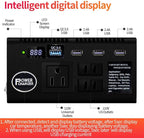 Car Power Inverter 120W 12V 24V DC to 110V AC 4 USB Ports Car Charger Adapter with 3 AC Outlets Dual Cigarette Lighter, Digital LED Display Quick Charging 3.0 for Phones Tablets PC Laptops (120W)