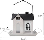 Solar Bird Feeder for Outdoors – White Metal Hanging Bird Feeder with Solar Light, Decorative Bird House Feeder for Cardinals, Finches, and Wild Birds, Weatherproof Backyard Garden Decor