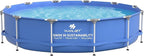 Steel Frame Round Above Ground Pools Family Swimming Pool Set for Outdoor Backyard: 12ft x 30in - Odor-Free Eco PE Material with Pool Liner and Pool Cover