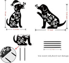 Metal Dog Garden Decor/Stakes,Gifts for Mother/Father/Dog Lovers,17" Outdoor Patio Decorative/Yard Art Statues,Weather Resistant Steel Animal Sculptures-Puppy Signs Lawn Ornaments,Set of 2.