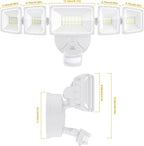 Onforu 5 Heads 55W LED Security Lights Motion Sensor Outdoor, 360° Wide Angle Illumination, 5000LM Flood Light, 6500K, IP65 Waterproof, Hardwired Wall Light for Garage, Yard, Porch, Entryway (White)