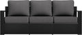 Outdoor Patio Furniture Aluminum Patio Sofa, All-Weather Metal Outdoor Couch with 6 Inch Thick Cushions for Garden, Outside and Porch (Grey, 1 PCS/Sofa)