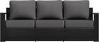 Outdoor Patio Furniture Aluminum Patio Sofa, All-Weather Metal Outdoor Couch with 6 Inch Thick Cushions for Garden, Outside and Porch (Grey, 1 PCS/Sofa)