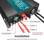 WZRELB RBP-500012S Pure Sine Wave 5000W (10000W Surge) 12V Power Inverter DC to AC Power - Solar, RV, Black