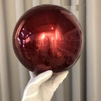 35cm/14inch Diameter Gazing Globe Mirror Ball,Red Stainless Steel Polished Reflective Smooth Garden Sphere,Colorful and Shiny Addition to Any Garden or Home