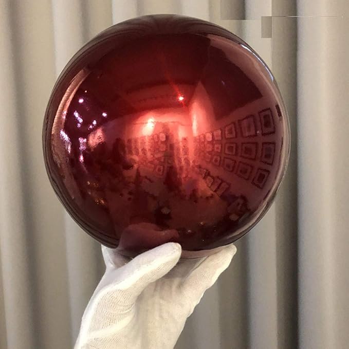 8 inch Diameter Red Gazing Ball,Red Stainless Steel Polished Reflective Smooth Garden Sphere Globe Mirror,Colorful and Shiny Addition to Any Garden or Home