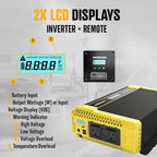 Krieger 1500 Watt 12V Pure Sine Inverter Dual AC Outlets & USB, Installation Kit Included, Automotive Portable Power for Tools, Camping & Car Accessories - ETL Approved