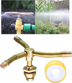 3/4 Arm Automatic Rotary Sprayer with Water Sealant Tape, 360 Degree Rotation Irrigation System Sprinkler Head, Sprinklers for Plants, Large Area Coverage Water Sprinkler for Garden Yard Lawns (3-ARM)