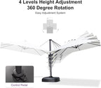 PURPLE LEAF 8' X 8' Patio Umbrella with Wheeled Base for Pool 7' High Offset Outdoor Cantilever Umbrella Swimming Pool Umbrella with 360°Rotation for Poolside White