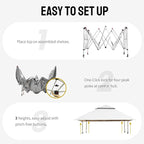 CROWN SHADES 11X11 Outdoor Pop Up Gazebo Base 10X10 Patio Gazebos Patented Center Lock Quick Setup Newly Designed Storage Bag Instant Canopy Tent with Mosquito Nettings (11x11, Gray)