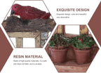 VOSAREA 4PCS Fairy Garden Windows and Door Set - Miniature Resin Gnome House Accessories for Outdoor Decor - for Trees Yards and Micro Landscapes