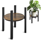 Adjustable Plant Stand, Mid Century Modern Indoor Plants Stands - Fits 8 to 13 Inches Pots - Stable Wood Single Small Plant Stool for Living Room
