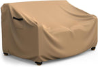 Patio Sofa Cover Waterproof - Heavy Duty 2-Seater Outdoor Couch Cover, Patio Furniture Covers with Air Vent and Handles, 60" L ×34" D×30" H, Brown