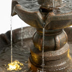 3 Tiered Outdoor Water Fountains –42.2 in. Tall, Like Stone Bird Bath for Outside, Elegant Waterfall Feature for Garden, Yard, Patio, Home Decor (Bronze Color)