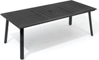 Aluminum Outdoor Dining Table for 6-8, 83" Rectangle Patio Table with 1.69" Umbrella Hole, All-Weather Deck & Backyard Furniture