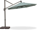 PURPLE LEAF 10FT Cantilever Patio Umbrella with 360-degree Rotation Aluminum Round Outdoor Offset Hanging Umbrella for Patio Pool, Sprout Green