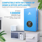 SUNGOLDPOWER 12000W 48V Inverter Charger, Input 240V AC,Output 120/240V Split Phase Pure Sine Wave, Peak Power 36000W for 20s, Low Frequency, Heavy Duty Inverter for Off Grid System(MPPT Excluded)