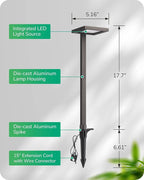 EDISHINE Low Voltage Landscape Lighting, 5.6W 151LM 3000K 50,000 Hrs Waterproof LED Pathway Lights, 12V Aluminum Outdoor Landscape Lighting with Connectors for Yard, Garden, Walkway, 4 Pack