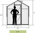 Vego Garden Junior Victorian Greenhouse 6.5 ft – Durable Aluminum Frame with Polycarbonate Panels – All-Season Greenhouse for Backyard or Patio