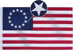 Homissor Betsy Ross Flag 4x6 Feet Embroidered 13 Star American Flags for 250th Anniversary Heavy Duty Outdoor Colonies Banner for Outside