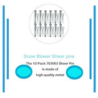 Snow Blower Parts Replacement Snow Blower Shear pins 703063, 1668344,1686106yp，Suitable for Simplicities or Snapper Shear pins (10 Pieces)