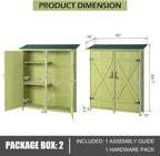 Outdoor Storage Shed, Wooden Garden Shed Lockable Tool Cabinet with Waterproof Roof Large Garden Shed with Adjustable Shelves, Outside Vertical Tall Tool Shed for Yard Patio Lawn Deck