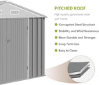 12X10FT Metal Outdoor Storage Shed - Galvanized Steel Waterproof Garden Shed with Lockable Doors & Vents, All-Weather Utility Tool Shed for Lawn Mower, Bike
