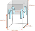 FIBC Bulk Bag - 2650 lbs Capacity, 39x39x39 inches, Polypropylene (PP), Open Top, White, Rectangular, Reusable, 5-Pack