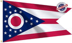 Bradford Ohio State Flag 3x5 ft Outdoor, Double Sided Burgee Heavy Duty, 3 Layers OH State Flag With 2 Brass Grommets for Outside House Long Lasting