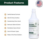 Sauna Cleaner - Natural Wood Cleaner & Deodorizer - Makes 10x More Solution - 1 Quart (32 Fl Oz)