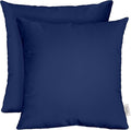 RSH DECOR: Square Throw Pillows Set of 2 | 20” x 20” | All-Weather Spun Fabric | Water and Fade-Resistant | Outdoor Accent Pillows for Patio Furniture | Navy Blue