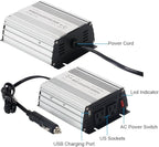 200W Power Inverter DC 12V，Output 110V-120V AC Car Inverter with USB Car Adapter