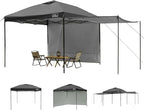 KAMPKEEPER 10x10 Easy Pop Up Canopy Tent with Sidewalls, Instant Outdoor Shade Shelter with Removable 10FT Sun Walls, Quick Setup Waterproof and UV-Resistant for Patio (Black, 2 sidewall)