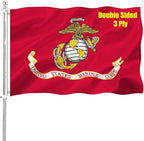 Marine Corps USMC Flag Double Sided 3x5 Outdoor Heavy Duty US Military Army Flags Long Lasting with 2 Brass Grommets