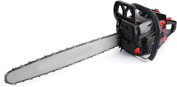 Topteng Gas Chainsaw 20 Inch, 62cc Bar Powered Engine 2 Cycle Gasoline Chainsaw Cutting Wood Gas Sawing Aluminum Crankcase Chain Saw
