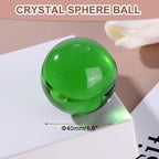uxcell 40mm/1.6" Crystal Sphere Ball Glass Solid Decorative Sphere Crystal Ball Prop Ornament for Feng Shui Divination Fortune Telling Tabletop Fountain Decoration, Green