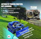 Remote Control Lawn Mower with Snow Plow, Crawler Track All-Terrain Machine, Oil-Electric Hybrid Power for Extreme Slopes and Large Turf, Adjustable Cutting Height