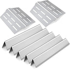 17.5" Flavorizer Bars and 13.26" Heat Deflectors for Weber Genesis 300 Series Grills with Front Control Knob, Genesis S310 S320 S330 E310 E320 E330,for Weber 7620 7621