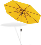 Midtown Umbrellas Sunbrella Umbrella Outdoor Patio Umbrella 2-8 Feet in Sunbrella Yellow Acrylic Fabric, Auto-Tilt Aluminum Frame For Backyard Umbrella, Deck Umbrella & Porch Umbrella - Wooden Pole